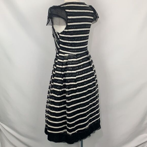 Eva Franco black white circles striped midi dress - Picture 6 of 8